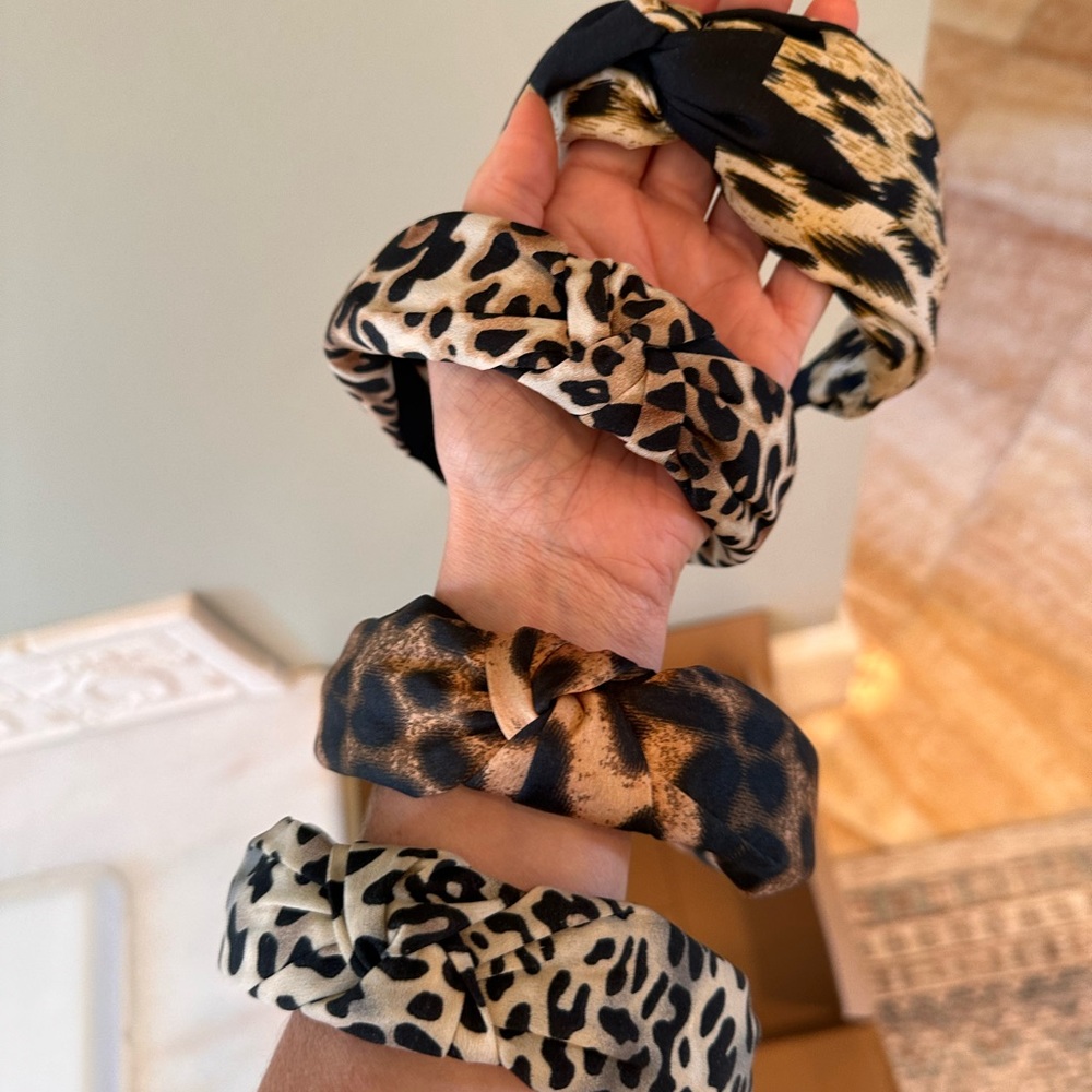 4 animal print headbands